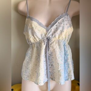 Kirious Los Angeles Babydoll floral V neck empire waist tank- Multi, S